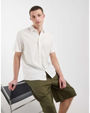 Blend Cotton-linen Regular Fit Shirt - White