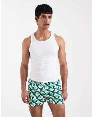 Aray Geo Print Swimshort - White