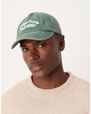 ASOS Washed Cap With Embroidery - Green