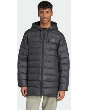 adidas Originals Essentials Climawarm 3-Stripes Light Down Hooded Parka - Grey