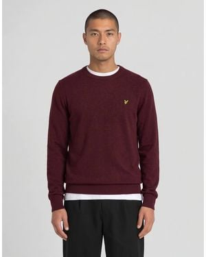 Lyle & Scott Mid Knits Lambswool Blend Crew Neck Jumper - Red