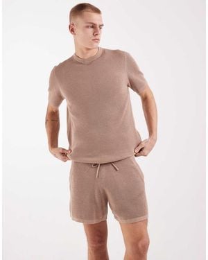 ASOS Rib Knit Shorts - Natural