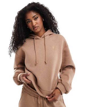 Miss Selfridge Felpa Con Cappuccio Con Spalle Scese Caffè - Marrone
