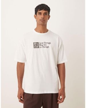 ASOS Oversized T-Shirt With Text Embroidery - White