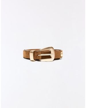 Bershka Studded Belt - White