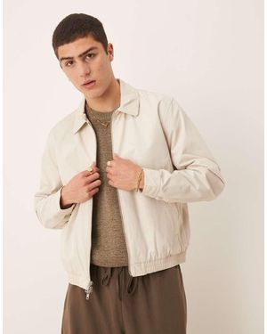 Abercrombie & Fitch Cropped Harrington Jacket - Natural
