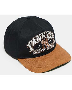 '47 Gorra De Béisbol Negra Y Marrón Con Visera De Ante, Cierre Regulable Y Detalle De Los Ny Yankees De - Negro