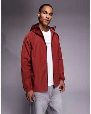 Barbour Peckett Hooded Showerproof Logo Jacket - Red