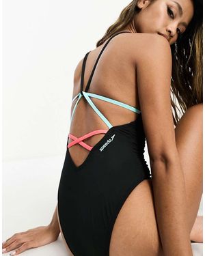 Speedo Flu3Nte Strappy Back Swimsuit - Black