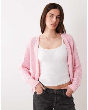 ASOS Slub Edge To Edge Cardigan - Pink
