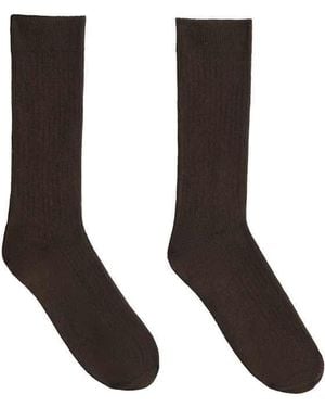 Oysho Cashmere 15% Ribbed Modal Blend Socks - White