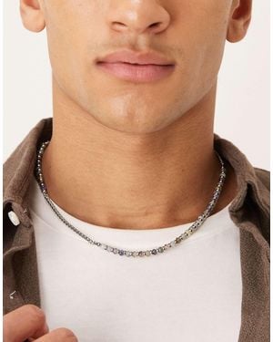 ASOS Half And Half Chain And Bead Necklace - Brown