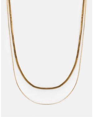 Pull&Bear – 2er-pack basic-ketten - Weiß