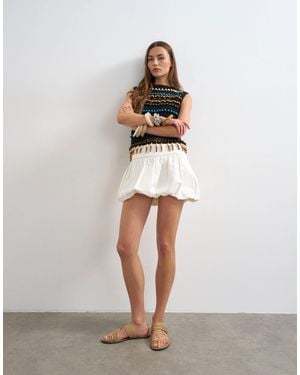 TOPSHOP – kurzer jeansrock - Weiß