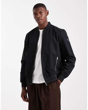 Threadbare Waterafstotend Bomberjack Met Rits Aan De Voorkant En Zakken - Blauw