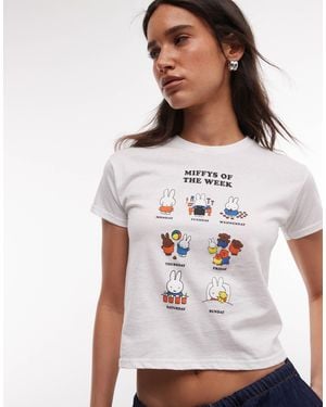 Daisy Street X Miffy Days Of The Week Baby Tee - White