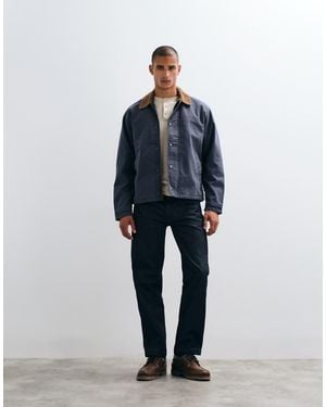 Abercrombie & Fitch Zip Up Canvas Worker Jacket - Blue