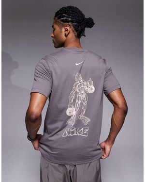 Nike Back Print Graphic T-Shirt - Grey