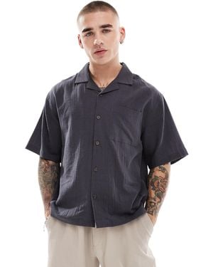 Cotton On Cheesecloth Short Sleeve Box Fit Shirt - Blue