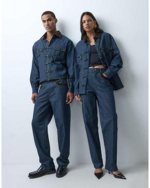 Sister Jane Unisex Libra Denim Mid Rise Straight Leg Jeans Co-ord - Blue