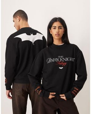 ASOS Unisex Relaxed Sweat With Batman Print - Black