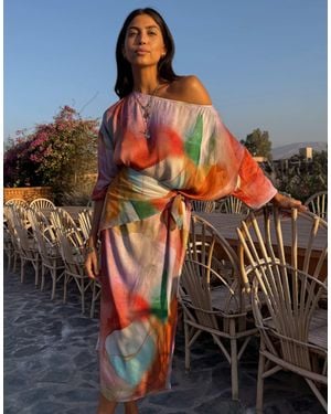 Never Fully Dressed Jem Abstract Oversized Midaxi Dress - Multicolor