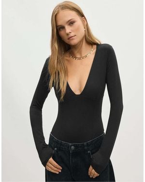 Stradivarius Body Con Scollo A V E Arricciatura Sotto Il Seno - Nero