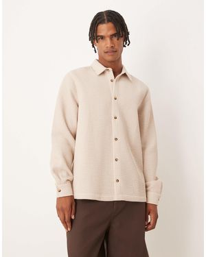 ASOS Relaxed Textured Shirt - Natural