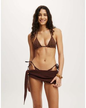 Cotton On Rumi Open Knit Mini Sarong Skirt - Brown