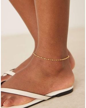 ASOS Stainless Steel Detail Anklet - Brown