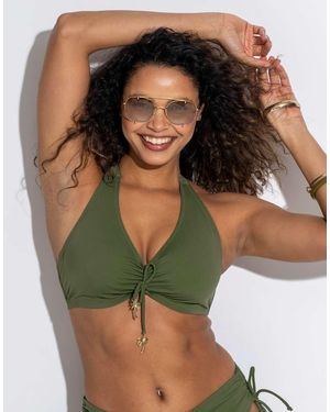 Pour Moi Madrid Underwired Halter Bikini Top - Green