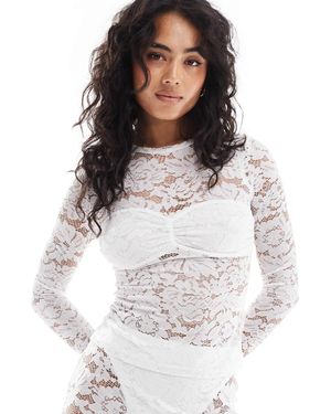 4th & Reckless Lace Long Sleeve Top Co-Ord - White