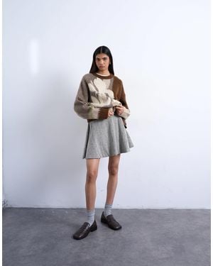 TOPSHOP A-Line Flippy Mini Skirt - White