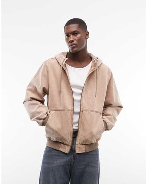 Element Chaqueta Vaquera Beis Lavado Con Capucha Dulcey De -Negro - Neutro