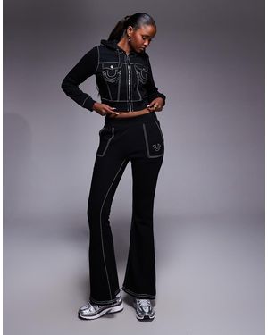 TRUE RELIGION Big T Pocket Flare Trackies With Contrast Stitching - Blue