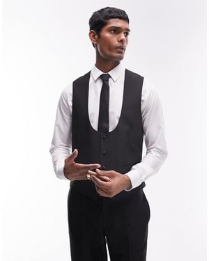 TOPMAN Gilet Da Abito Slim Fit Stile Smoking - Blu