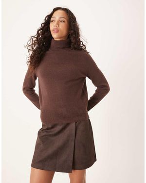 Glamorous Roll Neck Knit Jumper - Brown