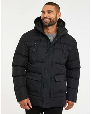 Threadbare Showerproof Hooded Padded Jacket - Black