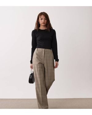 ASOS Petite Tailored Slim Straight Trouser - Brown