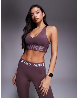 Nike Sujetador Deportivo Morado Oscuro Moldeador Dri-Fit De Nike Pro