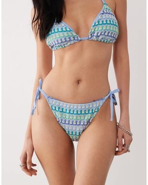 New Look – seitlich geschnürte bikinihose - Blau