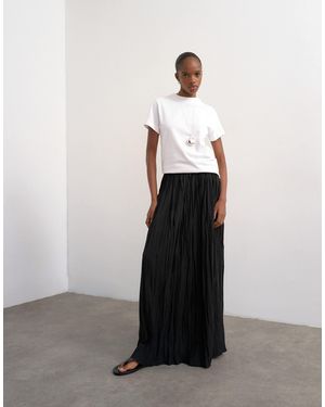 TOPSHOP Shirred Waist Crinkle Full Circle Skirt - White