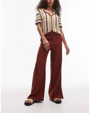 & Other Stories Linen Look Trousers - Red