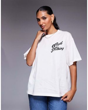 Good For Nothing Oversized Puff Print T-Shirt - Grey