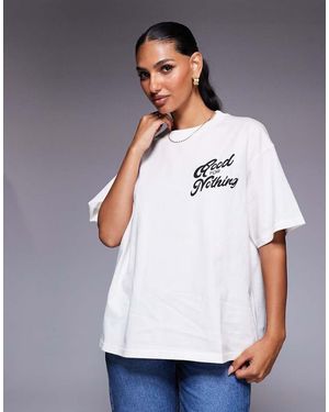 Good For Nothing Oversized Puff Print T-Shirt - Grey