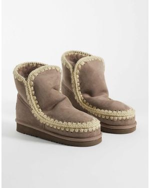 Mou 18 Shearling Lined Suede Boots - Natural