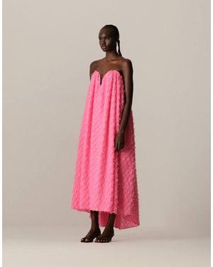 ARRANGE Texture Volume Corseted Bandeau Maxi Dress - Pink