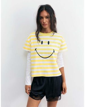 Pull&Bear Striped T-shirt - Natural