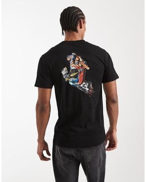 Santa Cruz T-shirt With Hand Back Print - Black