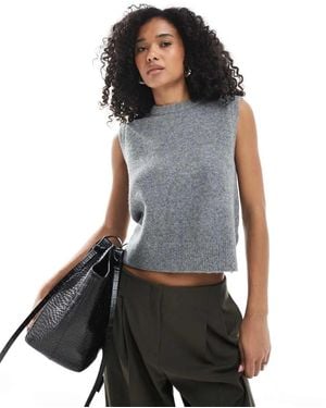 New Look Knitted Tabard - Grey